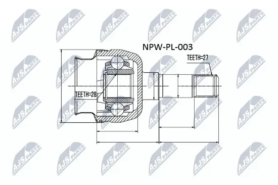 Gelenksatz, Antriebswelle Vorderachse links Vorderachse rechts NTY NPW-PL-003 Bild Gelenksatz, Antriebswelle Vorderachse links Vorderachse rechts NTY NPW-PL-003