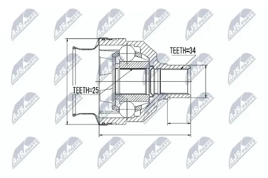 Gelenksatz, Antriebswelle getriebeseitig Vorderachse NTY NPW-PL-025 Bild Gelenksatz, Antriebswelle getriebeseitig Vorderachse NTY NPW-PL-025