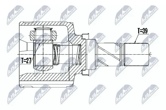 Gelenksatz, Antriebswelle getriebeseitig NTY NPW-PL-058 Bild Gelenksatz, Antriebswelle getriebeseitig NTY NPW-PL-058