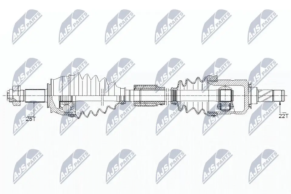 Antriebswelle Vorderachse rechts NTY NPW-PL-095