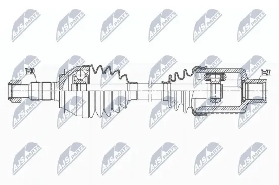 Antriebswelle Vorderachse rechts NTY NPW-PL-115 Bild Antriebswelle Vorderachse rechts NTY NPW-PL-115