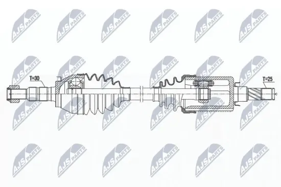 Antriebswelle Vorderachse links NTY NPW-PL-117 Bild Antriebswelle Vorderachse links NTY NPW-PL-117