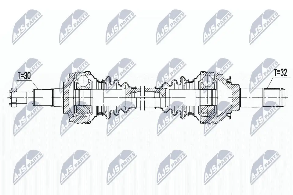 Antriebswelle Hinterachse links Hinterachse rechts NTY NPW-PS-008