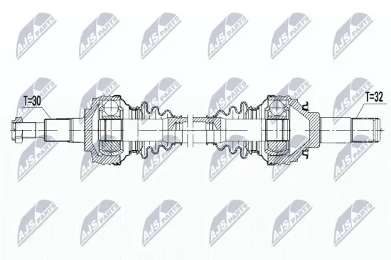 Antriebswelle Hinterachse links Hinterachse rechts NTY NPW-PS-008 Bild Antriebswelle Hinterachse links Hinterachse rechts NTY NPW-PS-008