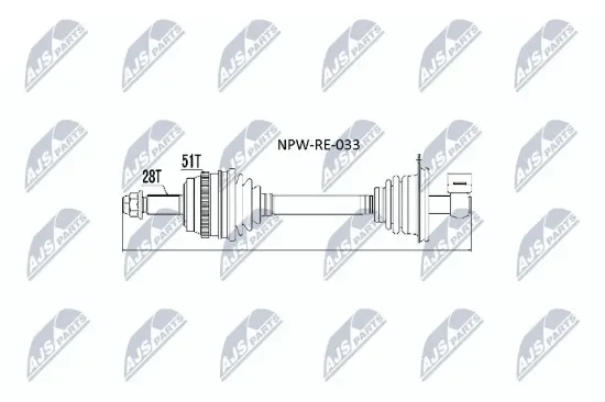 Antriebswelle Vorderachse links Vorderachse NTY NPW-RE-033 Bild Antriebswelle Vorderachse links Vorderachse NTY NPW-RE-033