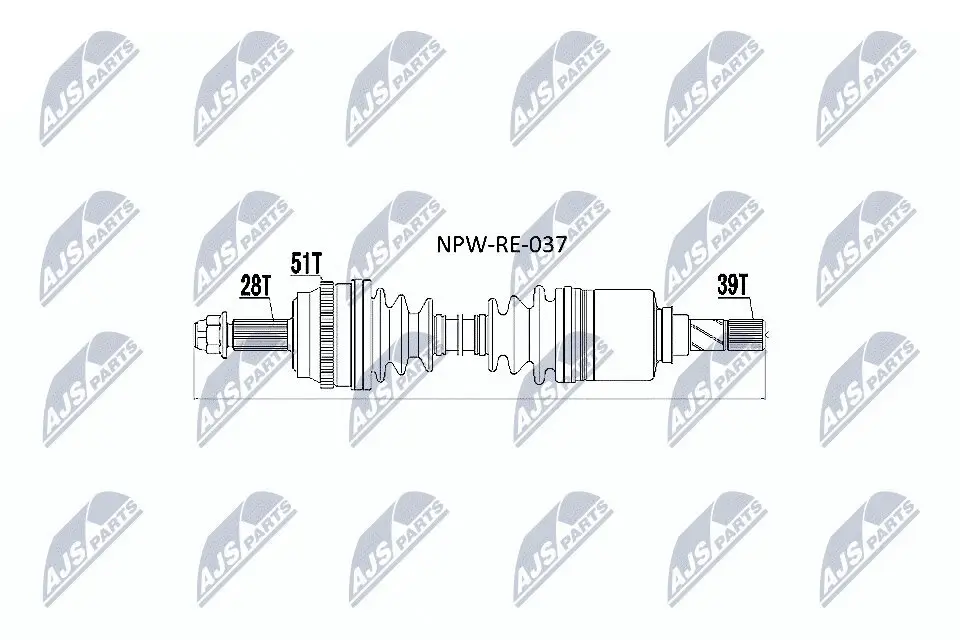 Antriebswelle Vorderachse links Vorderachse NTY NPW-RE-037