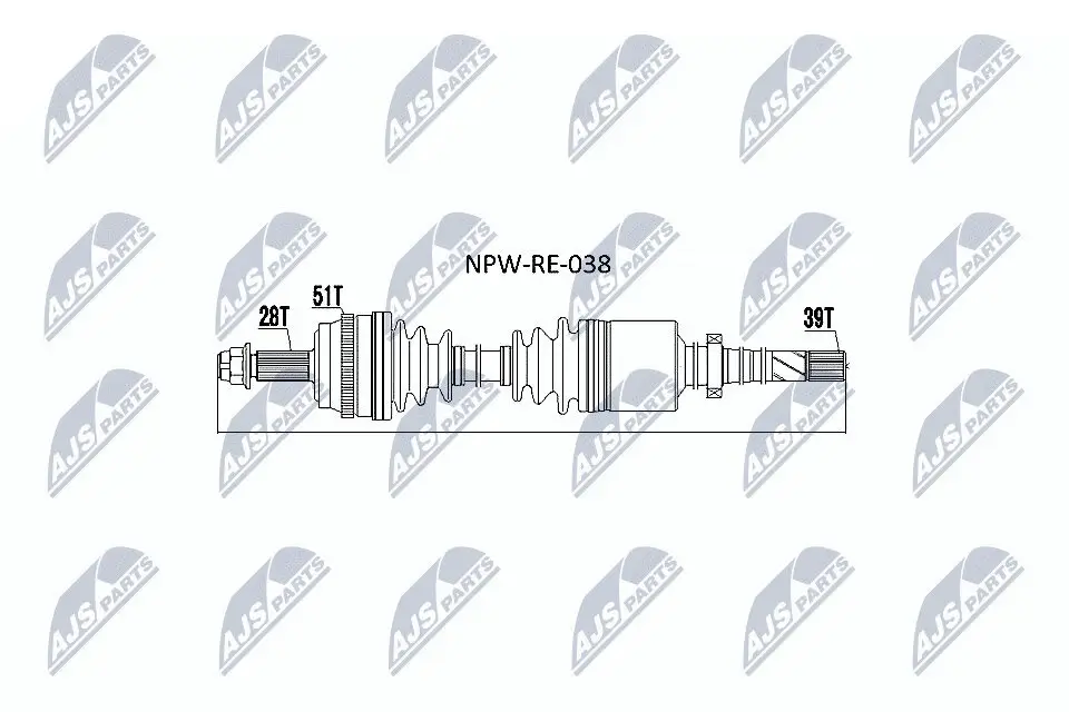Antriebswelle Vorderachse rechts Vorderachse NTY NPW-RE-038