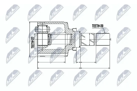 Gelenksatz, Antriebswelle Vorderachse links NTY NPW-RE-043 Bild Gelenksatz, Antriebswelle Vorderachse links NTY NPW-RE-043