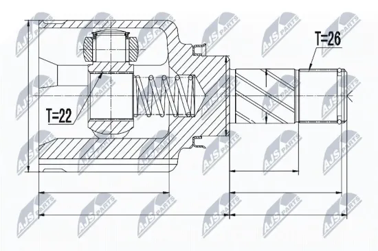 Gelenksatz, Antriebswelle NTY NPW-RE-050 Bild Gelenksatz, Antriebswelle NTY NPW-RE-050