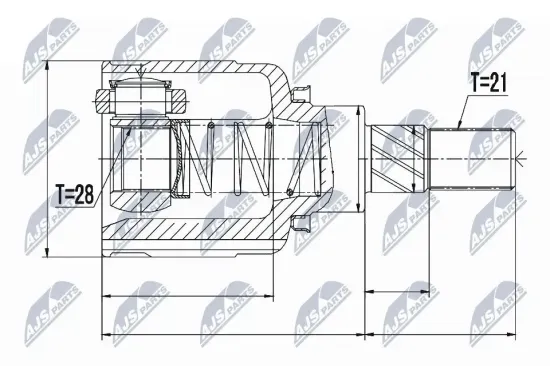 Gelenksatz, Antriebswelle Hinterachse rechts Hinterachse links Hinterachse NTY NPW-RE-053 Bild Gelenksatz, Antriebswelle Hinterachse rechts Hinterachse links Hinterachse NTY NPW-RE-053