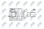 Gelenksatz, Antriebswelle NTY NPW-RE-062