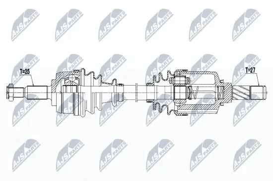 Antriebswelle Vorderachse Vorderachse links NTY NPW-RE-066 Bild Antriebswelle Vorderachse Vorderachse links NTY NPW-RE-066