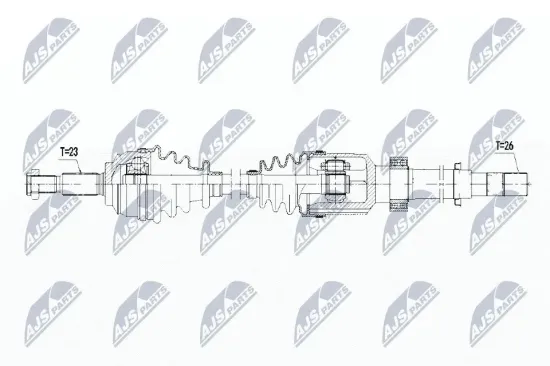 Antriebswelle Vorderachse rechts NTY NPW-RE-067 Bild Antriebswelle Vorderachse rechts NTY NPW-RE-067