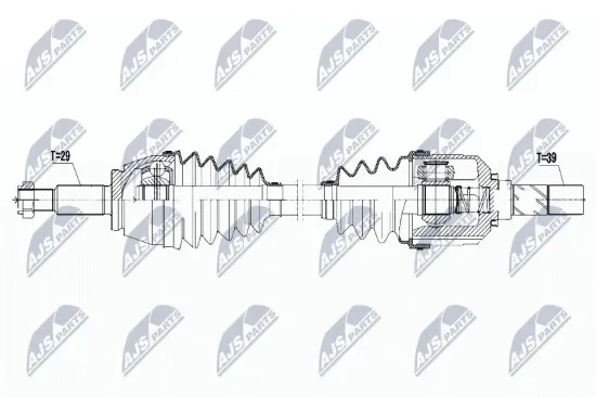 Antriebswelle Vorderachse links NTY NPW-RE-087 Bild Antriebswelle Vorderachse links NTY NPW-RE-087