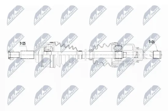 Antriebswelle Vorderachse rechts NTY NPW-RE-109 Bild Antriebswelle Vorderachse rechts NTY NPW-RE-109