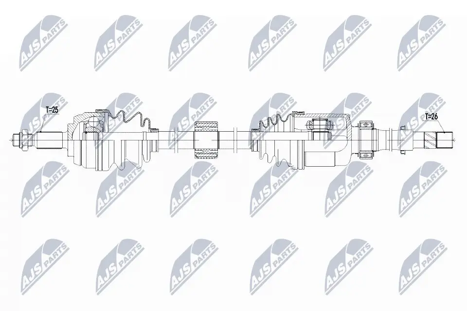 Antriebswelle Vorderachse rechts NTY NPW-RE-144