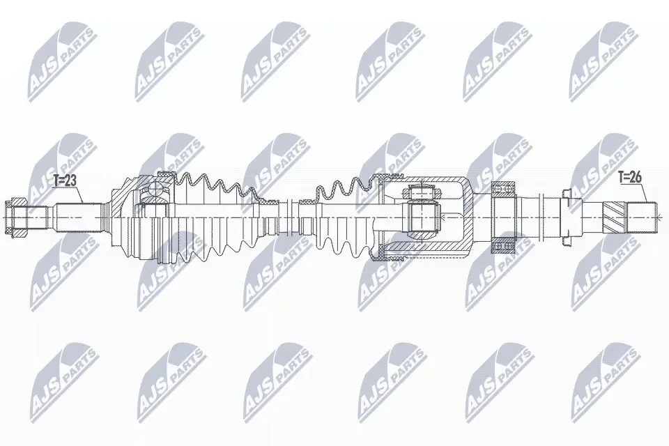 Antriebswelle Vorderachse rechts NTY NPW-RE-158