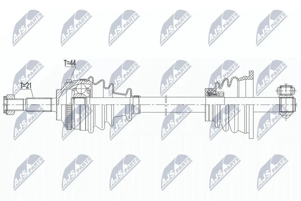 Antriebswelle Vorderachse links NTY NPW-RE-165