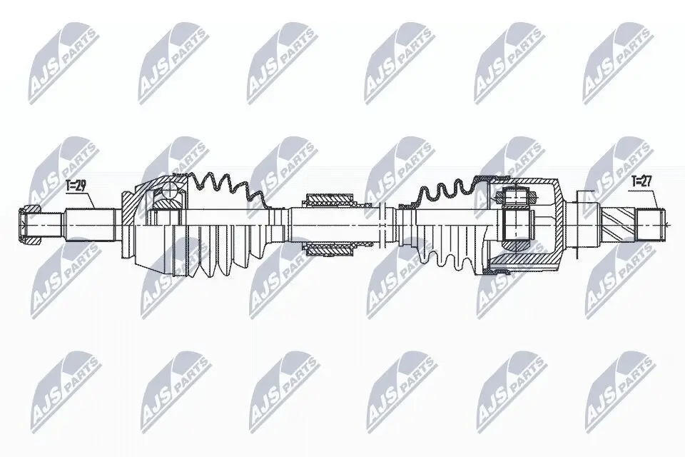 Antriebswelle Vorderachse links NTY NPW-RE-176