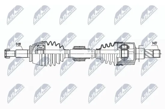 Antriebswelle Vorderachse links NTY NPW-RE-176 Bild Antriebswelle Vorderachse links NTY NPW-RE-176