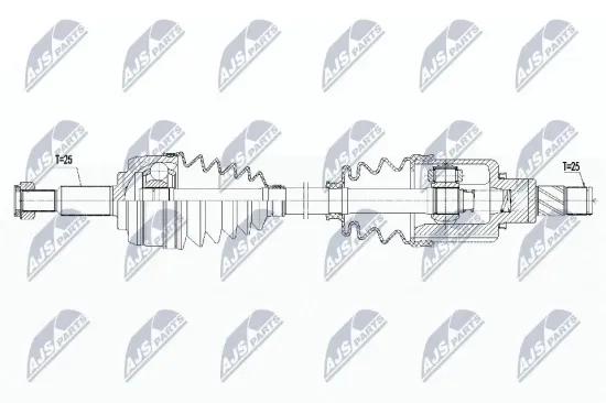 Antriebswelle Vorderachse links NTY NPW-RE-178 Bild Antriebswelle Vorderachse links NTY NPW-RE-178
