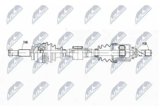 Antriebswelle Vorderachse links NTY NPW-RE-197 Bild Antriebswelle Vorderachse links NTY NPW-RE-197