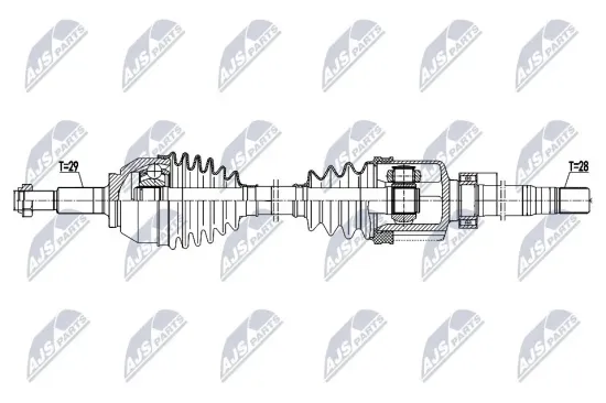 Antriebswelle Vorderachse rechts NTY NPW-RE-205 Bild Antriebswelle Vorderachse rechts NTY NPW-RE-205