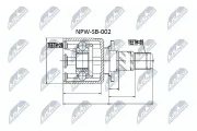 Gelenksatz, Antriebswelle Hinterachse getriebeseitig Hinterachse links Hinterachse rechts NTY NPW-SB-002