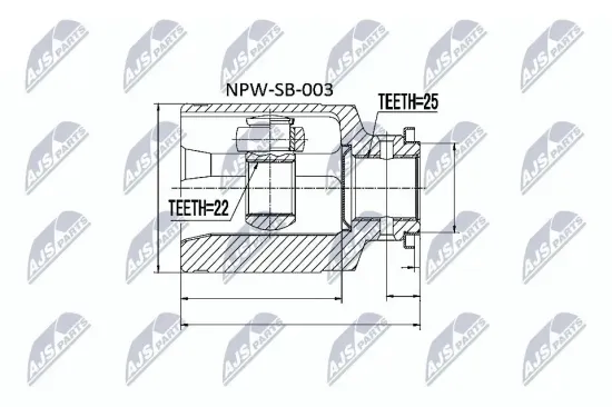 Gelenksatz, Antriebswelle Vorderachse getriebeseitig NTY NPW-SB-003 Bild Gelenksatz, Antriebswelle Vorderachse getriebeseitig NTY NPW-SB-003