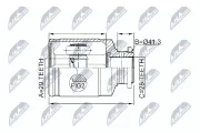 Gelenksatz, Antriebswelle Vorderachse getriebeseitig NTY NPW-SB-011