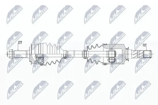 Antriebswelle Vorderachse Vorderachse links Vorderachse rechts NTY NPW-SB-027 Bild Antriebswelle Vorderachse Vorderachse links Vorderachse rechts NTY NPW-SB-027