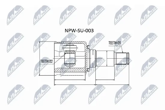 Gelenksatz, Antriebswelle getriebeseitig NTY NPW-SU-003 Bild Gelenksatz, Antriebswelle getriebeseitig NTY NPW-SU-003
