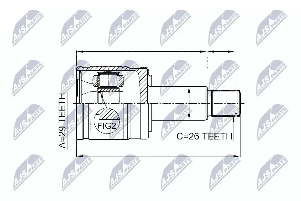 Gelenksatz, Antriebswelle getriebeseitig NTY NPW-SU-005