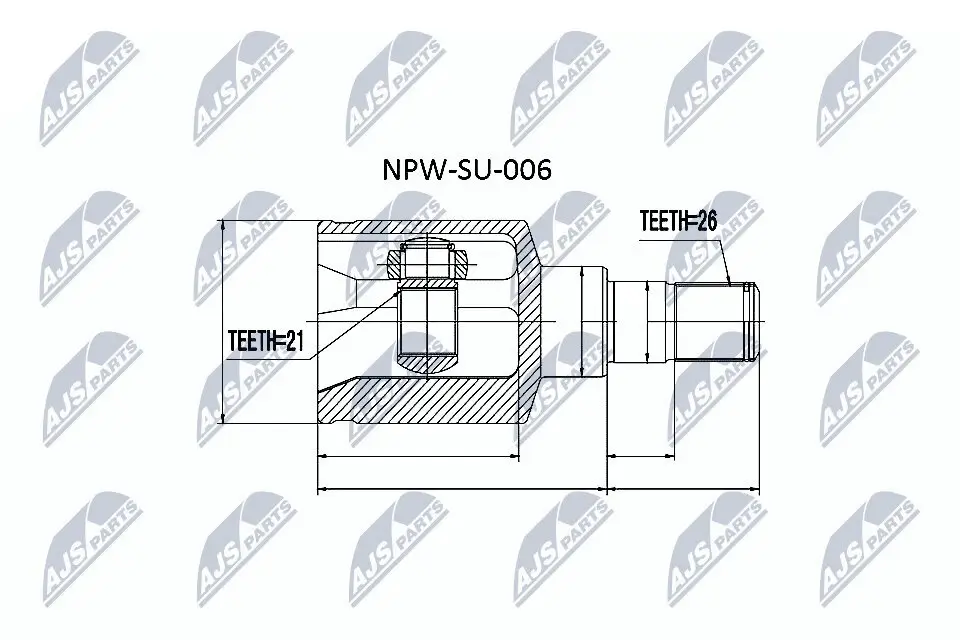Gelenksatz, Antriebswelle getriebeseitig NTY NPW-SU-006