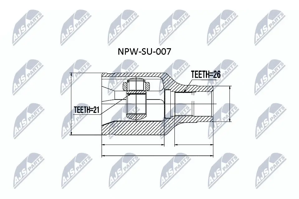 Gelenksatz, Antriebswelle getriebeseitig NTY NPW-SU-007