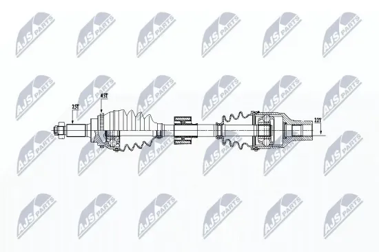 Antriebswelle Vorderachse rechts NTY NPW-SU-027 Bild Antriebswelle Vorderachse rechts NTY NPW-SU-027