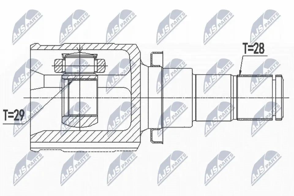 Gelenksatz, Antriebswelle Vorderachse links NTY NPW-SU-038