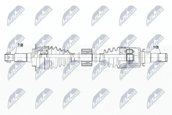 Antriebswelle Vorderachse rechts NTY NPW-SU-044 Bild Antriebswelle Vorderachse rechts NTY NPW-SU-044