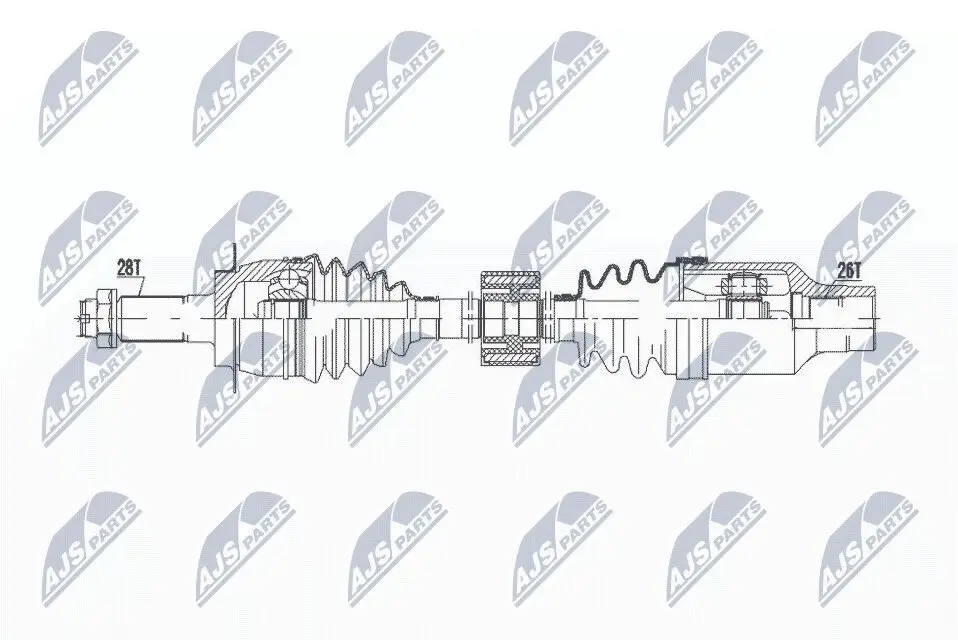 Antriebswelle Vorderachse rechts NTY NPW-SU-058