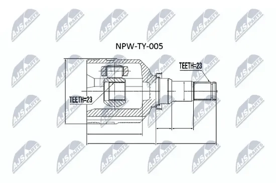 Gelenksatz, Antriebswelle getriebeseitig Vorderachse NTY NPW-TY-005 Bild Gelenksatz, Antriebswelle getriebeseitig Vorderachse NTY NPW-TY-005