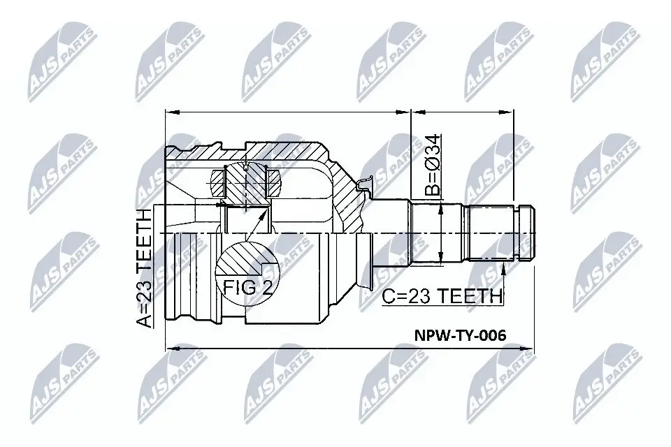 Gelenksatz, Antriebswelle NTY NPW-TY-006