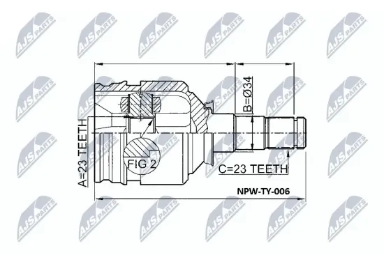 Gelenksatz, Antriebswelle Vorderachse getriebeseitig NTY NPW-TY-006 Bild Gelenksatz, Antriebswelle Vorderachse getriebeseitig NTY NPW-TY-006