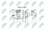 Gelenksatz, Antriebswelle Vorderachse rechts getriebeseitig NTY NPW-TY-009