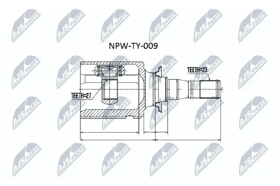 Gelenksatz, Antriebswelle Vorderachse rechts getriebeseitig NTY NPW-TY-009 Bild Gelenksatz, Antriebswelle Vorderachse rechts getriebeseitig NTY NPW-TY-009