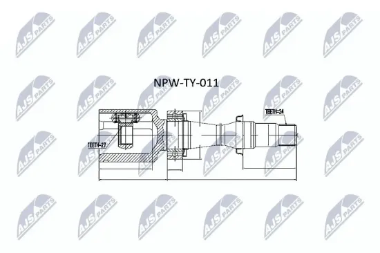 Gelenksatz, Antriebswelle getriebeseitig Vorderachse rechts NTY NPW-TY-011 Bild Gelenksatz, Antriebswelle getriebeseitig Vorderachse rechts NTY NPW-TY-011