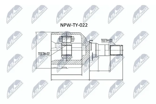 Gelenksatz, Antriebswelle getriebeseitig NTY NPW-TY-022 Bild Gelenksatz, Antriebswelle getriebeseitig NTY NPW-TY-022