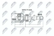 Gelenksatz, Antriebswelle getriebeseitig NTY NPW-TY-026