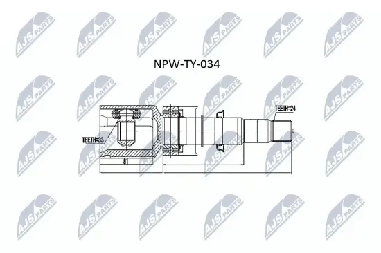 Gelenksatz, Antriebswelle NTY NPW-TY-034 Bild Gelenksatz, Antriebswelle NTY NPW-TY-034