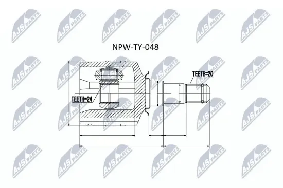 Gelenksatz, Antriebswelle Vorderachse links getriebeseitig NTY NPW-TY-048 Bild Gelenksatz, Antriebswelle Vorderachse links getriebeseitig NTY NPW-TY-048