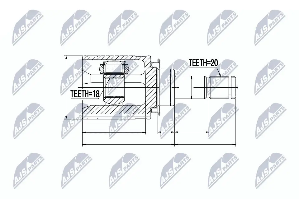 Gelenksatz, Antriebswelle Hinterachse getriebeseitig NTY NPW-TY-052